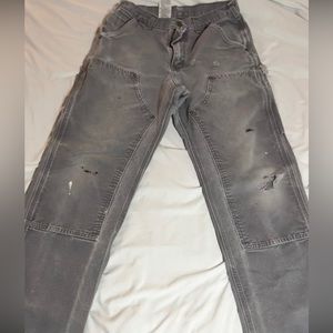 CARHARTT VINTAGE DISTRESSED DOUBLE KNEE WORK PANTS 31 x 32 GREY